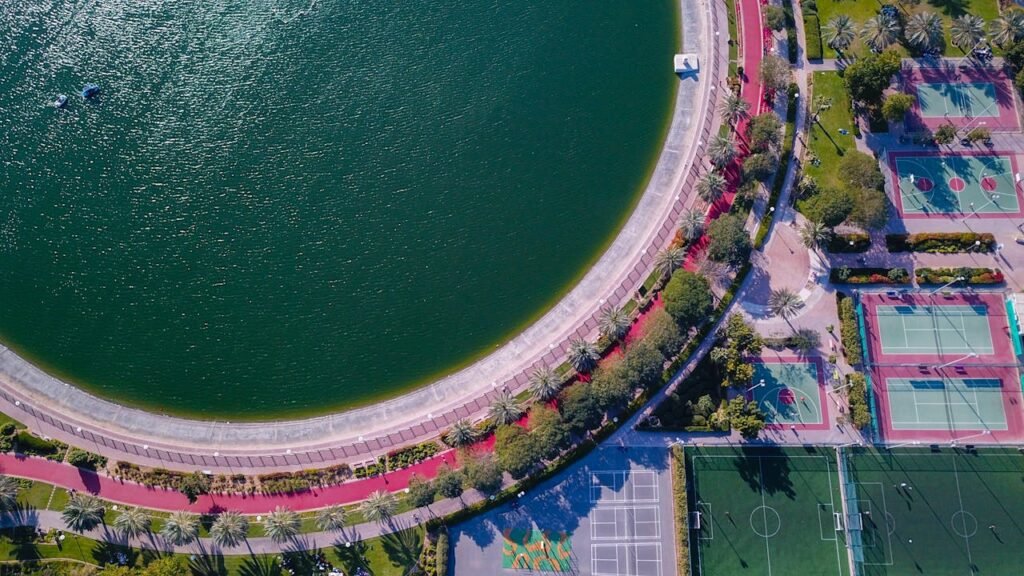 aerial view of Al Barsha Pond Park